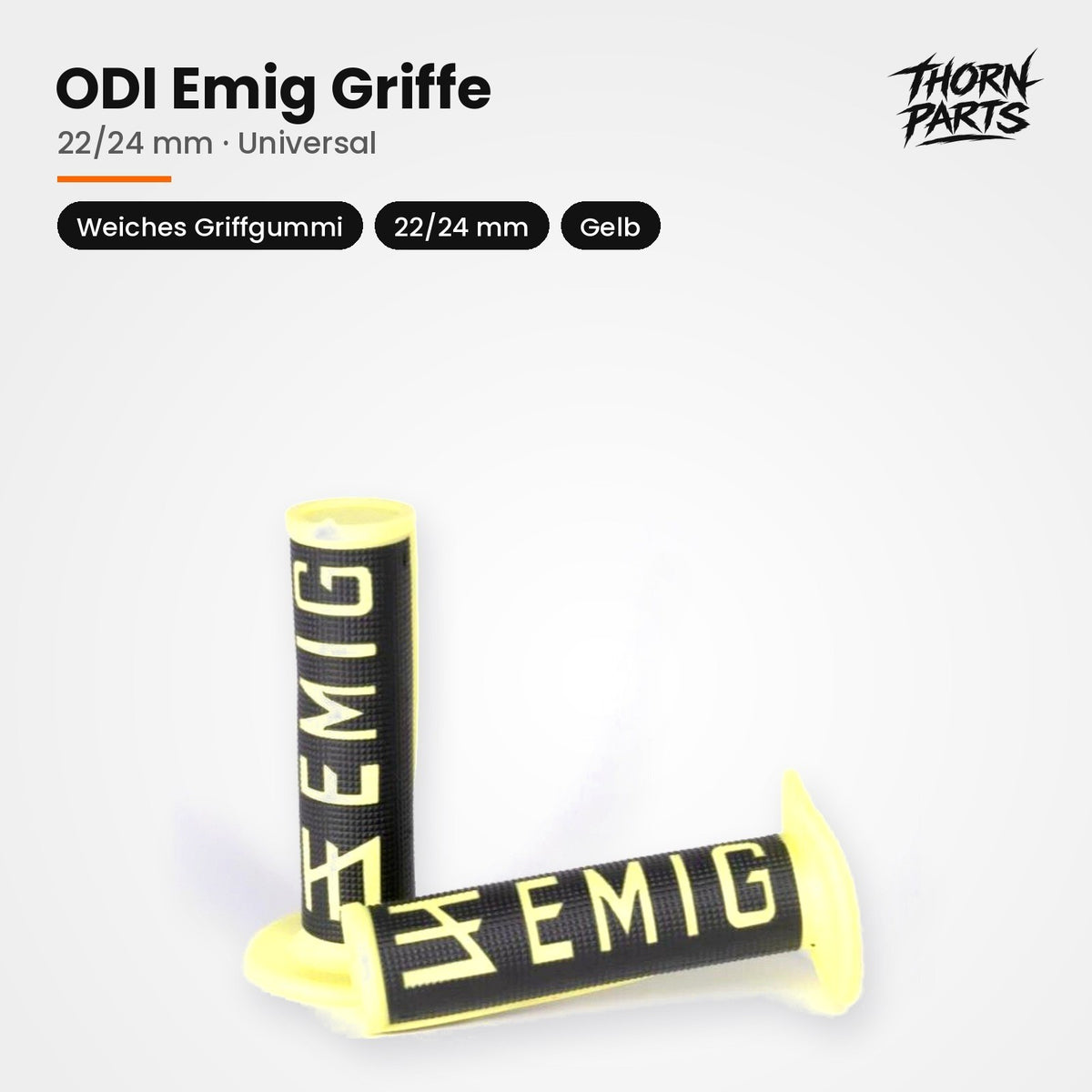 ODI EMIG Griffe Griffgummis Motorrad Lenkergriffe Gelb 22/24mm UNIVERSAL