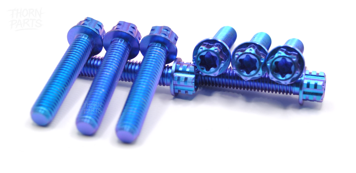 Titanschrauben Gabelbrücke M8x40 KTM 690 SMC-R Enduro R Husqvarna 701 Blau