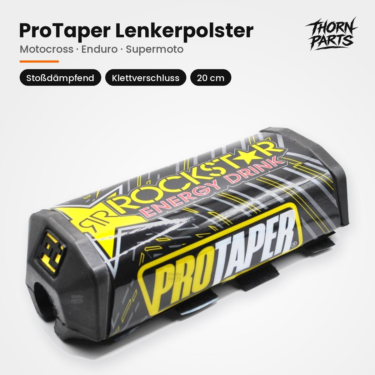 ProTaper Lenkerpolster Motorrad Motocross Schwarz Rockstar Edition UNIVERS. 20cm