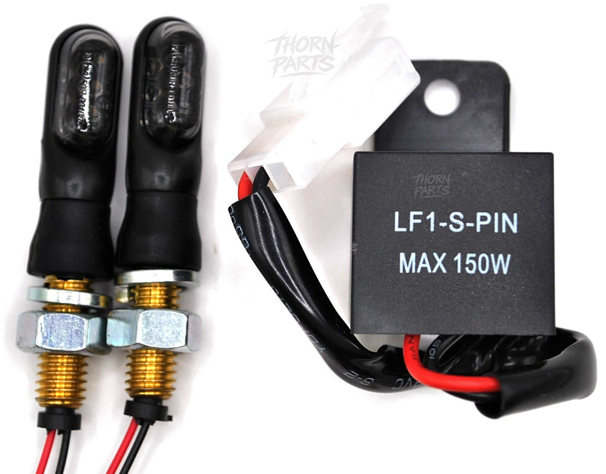 LED Blinker Set Motorrad E-geprüft + Blinkrelais lastunabhängig 12V M8 – 1 Paar