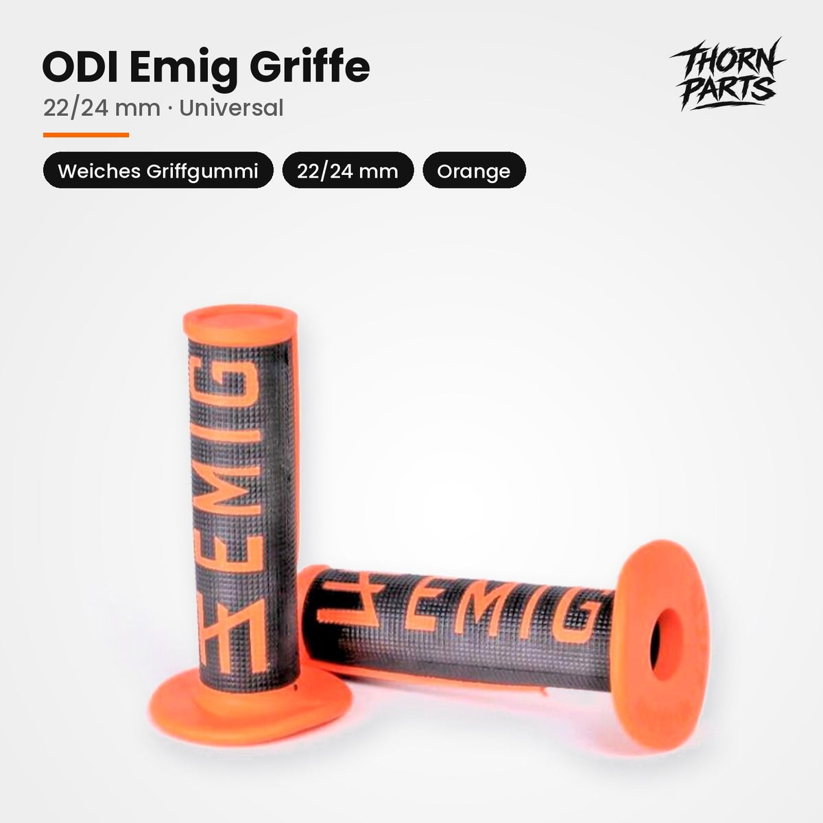 ODI EMIG Griffe Griffgummis Motorrad Lenkergriffe Orange 22/24mm UNIVERSAL