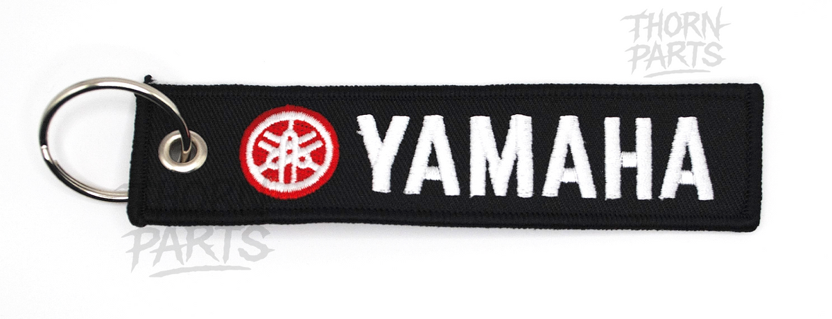 Schlüsselanhänger YAMAHA Motorrad schwarz rot Stoff