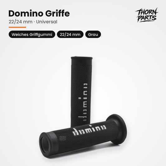 Domino Griffe Lenkergriffe Motorrad Griffgummis Grau 22/24mm UNIVERSAL