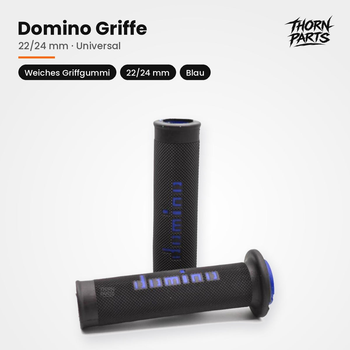 Domino Griffe Lenkergriffe Motorrad Griffgummis Blau 22/24mm UNIVERSAL