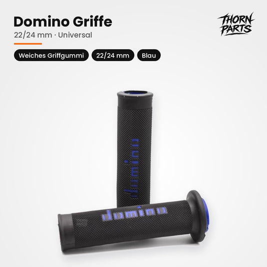 Domino Griffe Lenkergriffe Motorrad Griffgummis Blau 22/24mm UNIVERSAL
