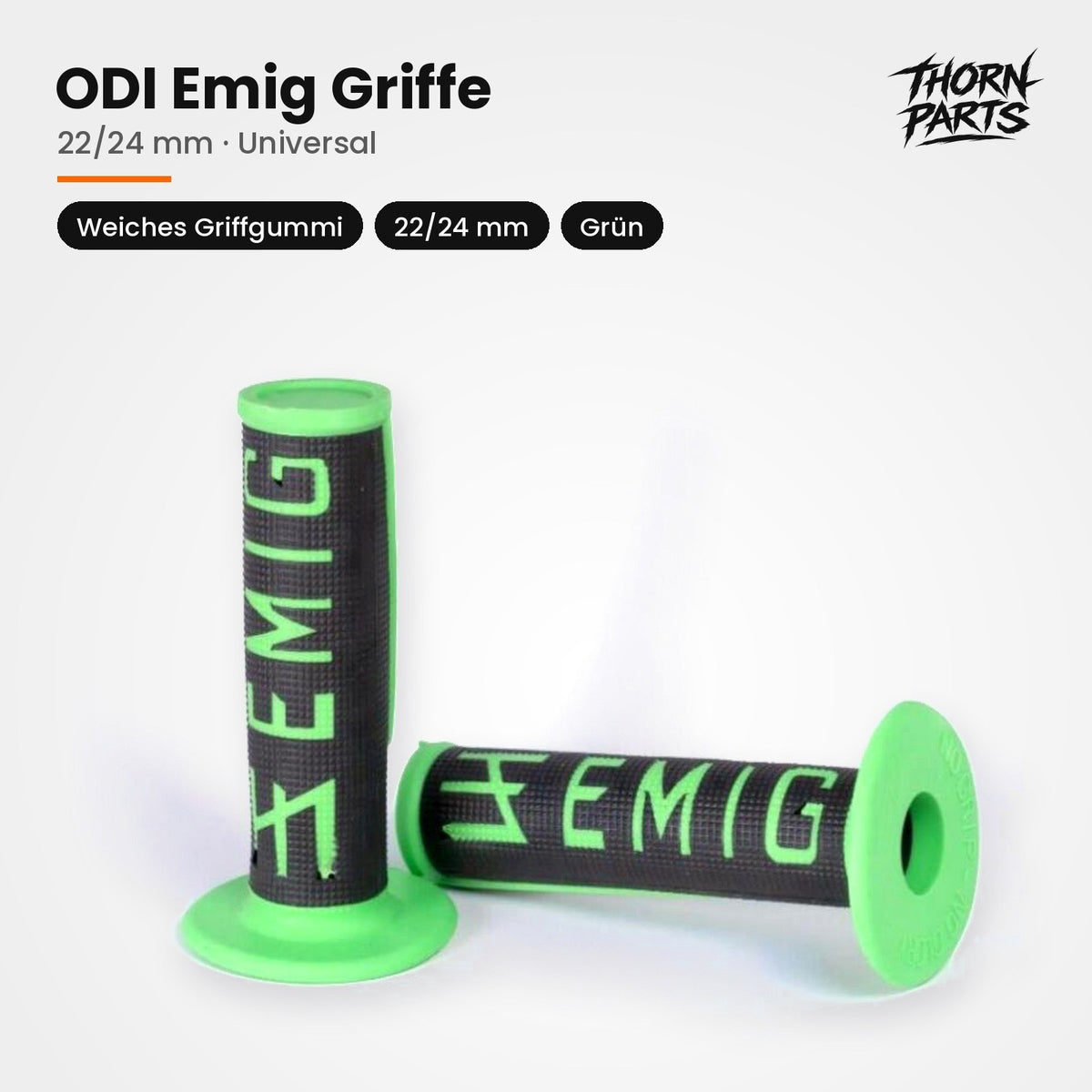 ODI EMIG Griffe Griffgummis Motorrad Lenkergriffe Grün 22/24mm UNIVERSAL