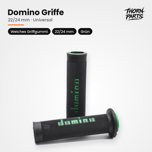 Domino Griffe Lenkergriffe Motorrad Griffgummis Grün 22/24mm UNIVERSAL