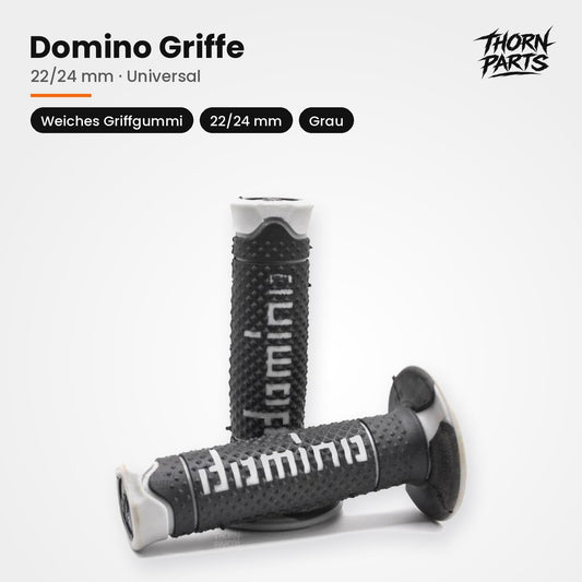 Domino Griffe Lenkergriffe Motorrad Griffgummis Grau 22/24mm UNIVERSAL