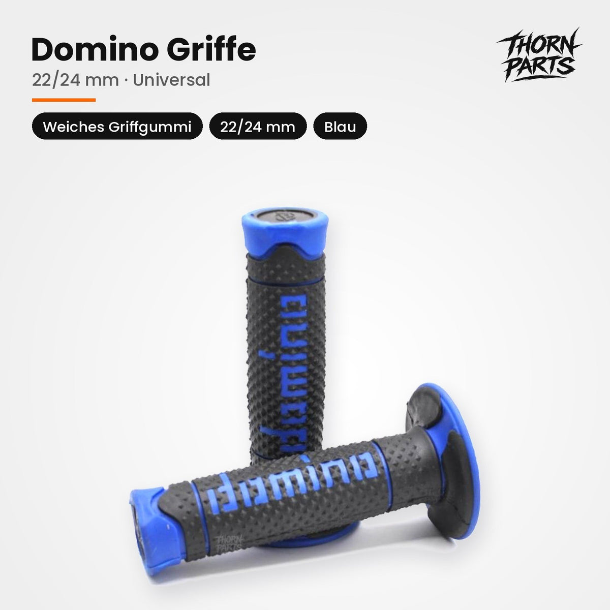 Domino Griffe Lenkergriffe Motorrad Griffgummis Blau 22/24mm UNIVERSAL