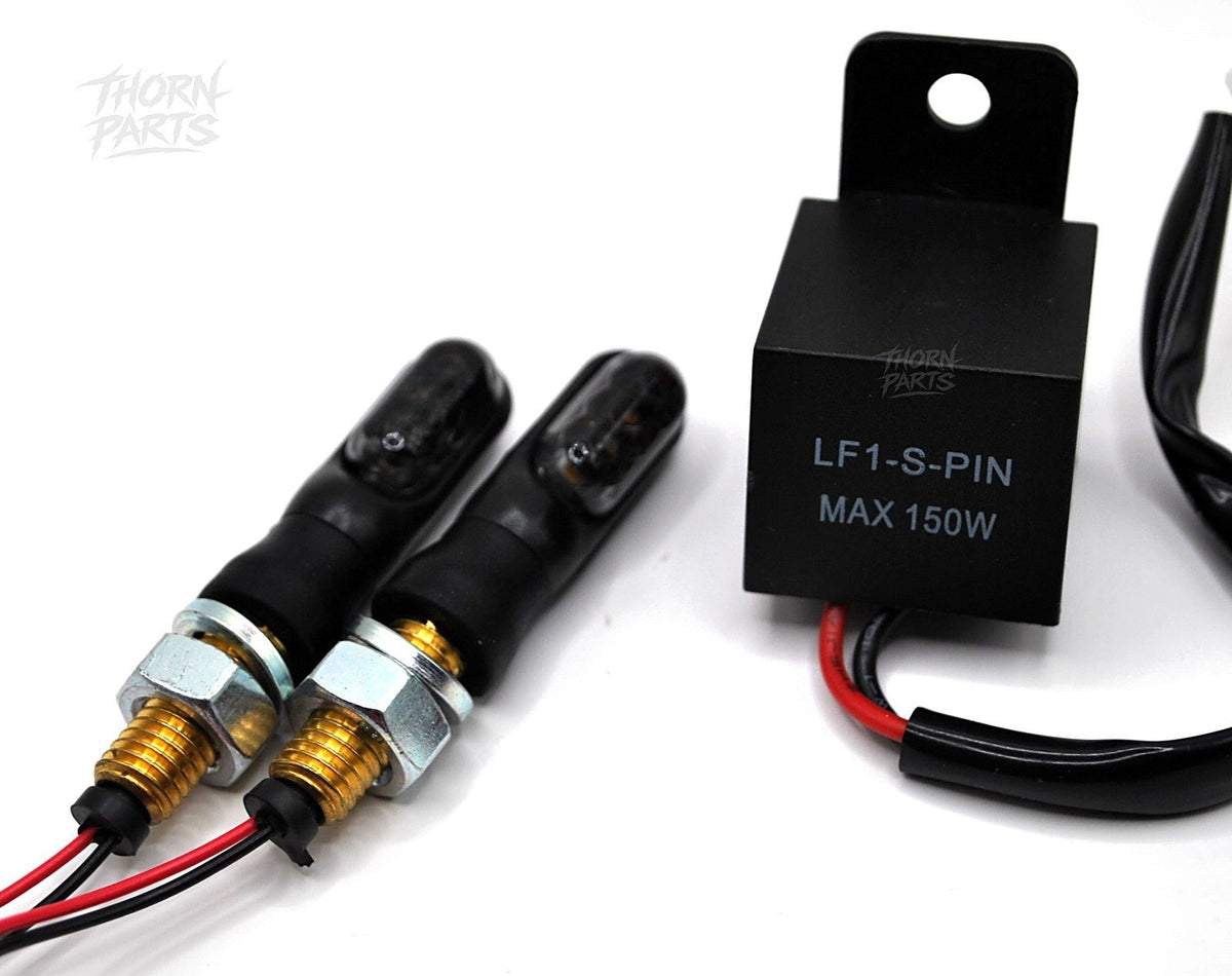 LED Blinker Set Motorrad E-geprüft + Blinkrelais lastunabhängig 12V M8 – 1 Paar