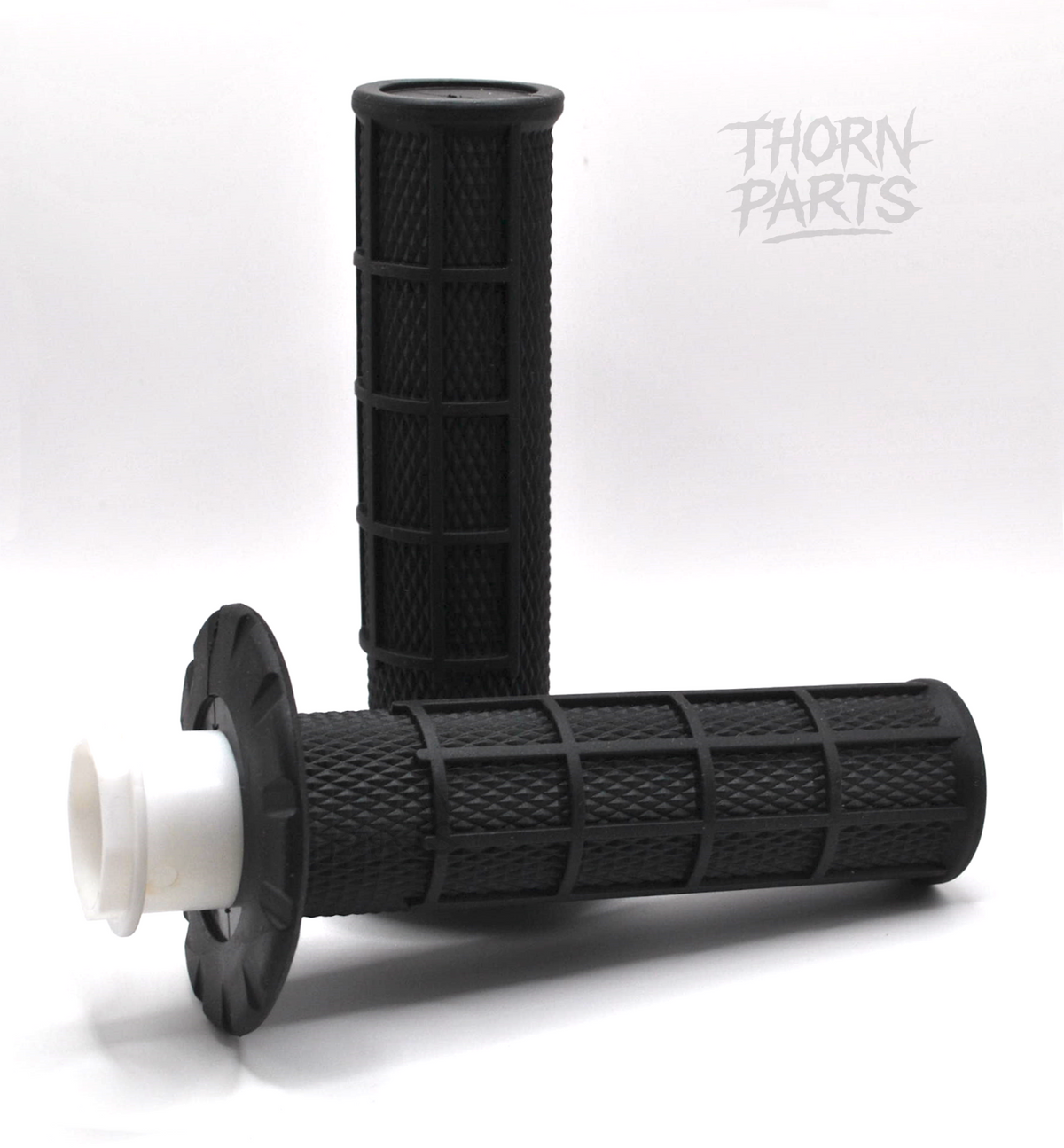 Lock-On Griffe Lenkergriffe Motorrad 22mm mit Gasgriffrohr Enduro MX Schwarz