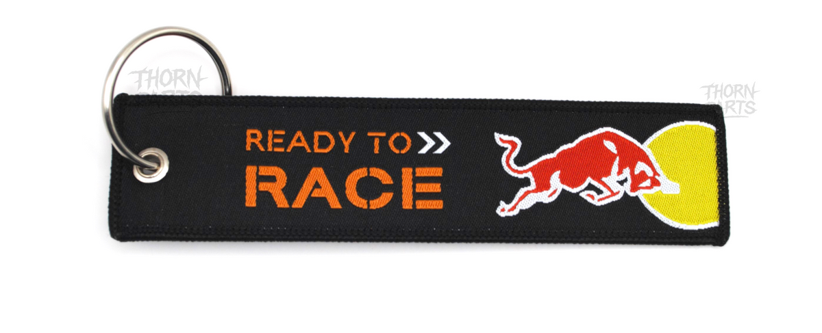 Schlüsselanhänger KTM Red Bull Motorrad schwarz Orange Stoff