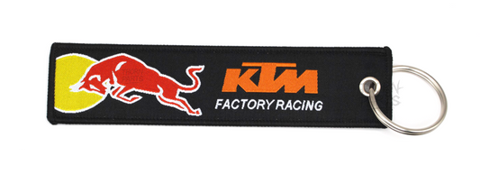 Schlüsselanhänger KTM Red Bull Motorrad schwarz Orange Stoff