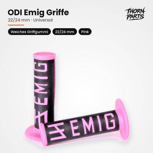 ODI EMIG Griffe Griffgummis Motorrad Lenkergriffe Pink 22/24mm UNIVERSAL