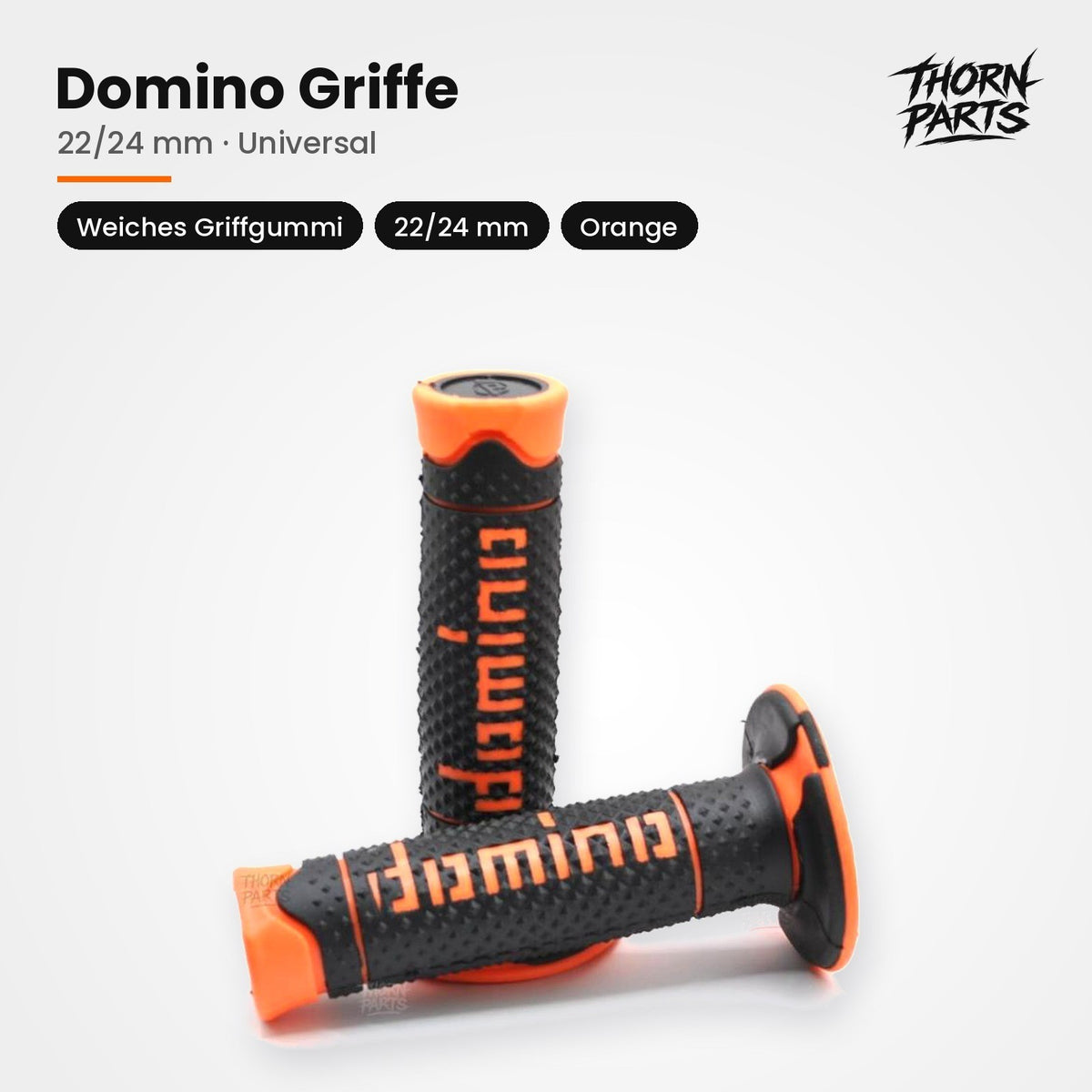Domino Griffe Lenkergriffe Motorrad Griffgummis Orange22/24mm UNIVERSAL