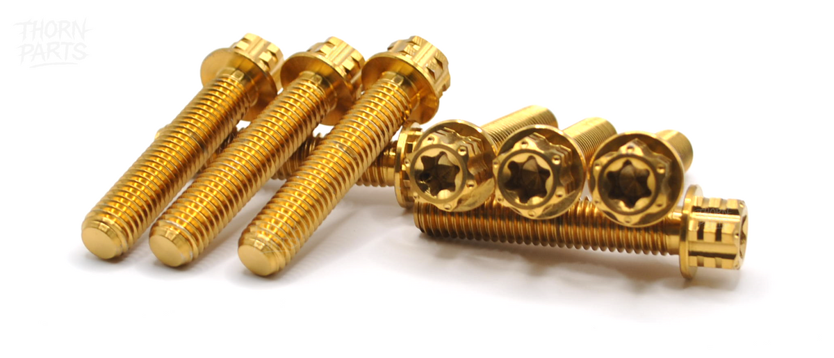 Titanschrauben Gabelbrücke Set KTM EXC Six Days Husaberg FE TE 2012 2013 Gold