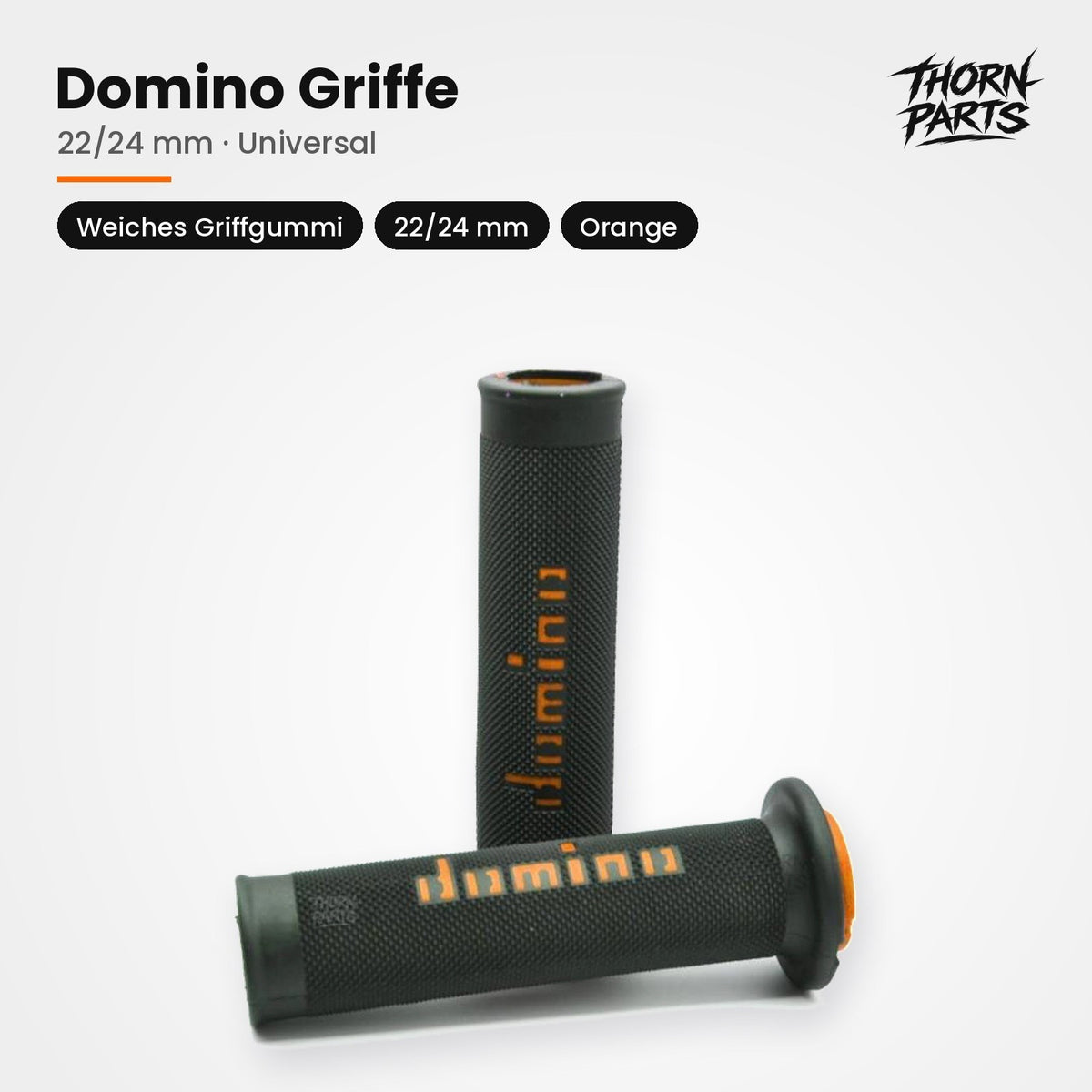 Domino Griffe Lenkergriffe Motorrad Griffgummis Orange 22/24mm UNIVERSAL