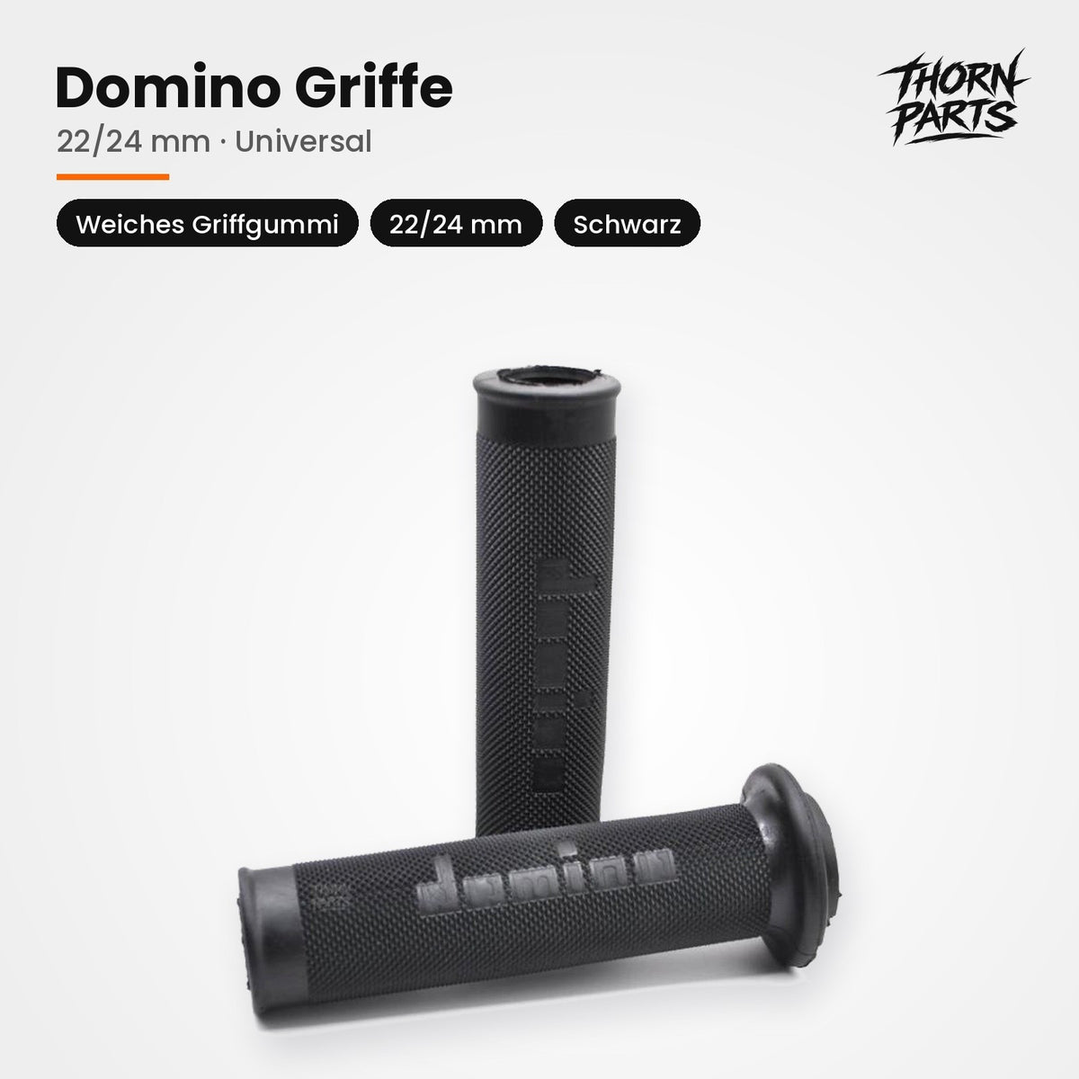 Domino Griffe Lenkergriffe Motorrad Griffgummis Schwarz 22/24mm UNIVERSAL