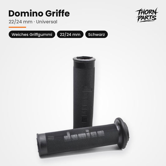 Domino Griffe Lenkergriffe Motorrad Griffgummis Schwarz 22/24mm UNIVERSAL